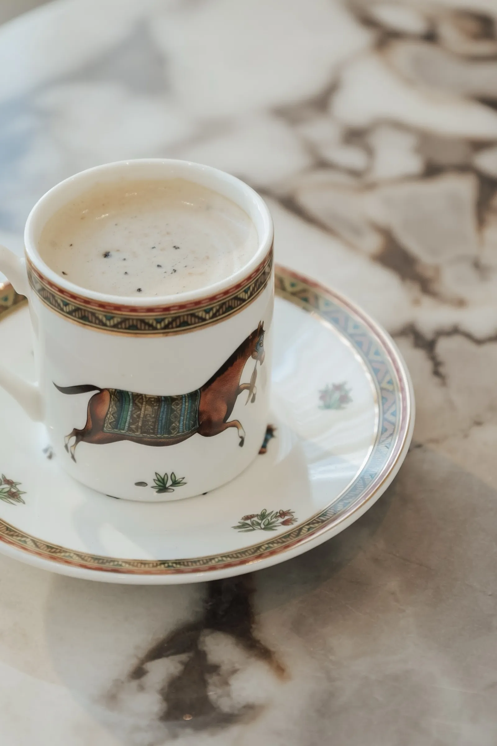 Coffee served in fine porcelain