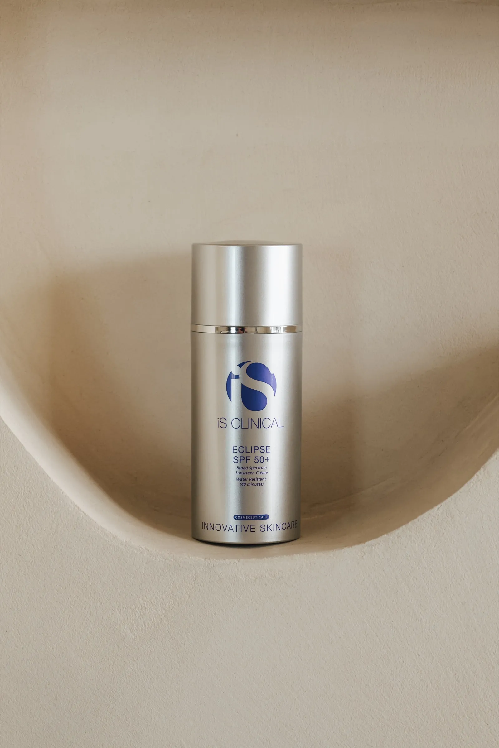 iS Clinical serum displayed in a curved alcove at LMA